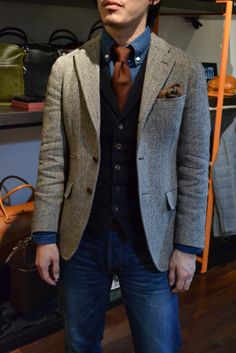 Sport Coat With Jeans, Sport Coat And Jeans, Tweed Jacket Men, Mens Tweed Suit, Tweed Wedding Suits, Business Jacket, Herringbone Jacket, Mens Fashion Smart, Style Blazer