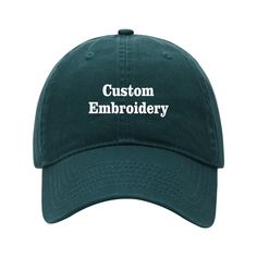 Custom Embroidered Hat , Personalized Dad Cap , Embroidery Logo baseball hat , Your own text monogram , Bachelorette , Small business Merch ✓ 100% Cotton Twill ✓ 6 Panel Structured Baseball caps ✓ Adjustable Strap back to fit Everyone! ✓ Custom embroidered baseball caps, Ocean Wave Bachelorette Party Hats, Bulk Order Embroidered Hats, Unstructured low profile cap with self-fabric adjustable slide closure with buckle and grommet. Pigment-dyed, garment washed cap has a lived-in look. Unisex One Si Cotton Snapback Baseball Cap With Embroidered Text, Cotton Cap With Embroidered Text, Embroidered Logo 5-panel Baseball Cap For Baseball Season, Vintage Baseball Hats, Bachelorette Party Hat, Green Embroidered Logo 5-panel Baseball Cap, Bachelorette Hats, Custom Embroidered Hats, Ocean Wave