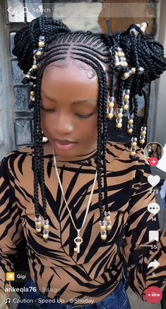 Styling Long Braids Black Women, Feed In Braids In Front Knotless In Back, Simple Black Hairstyles, Cornrow Styles For Black Women, Braids Into Ponytail, Awkward Length 4c Hairstyles, Beaded Braids, Cool Hair Designs, Cornrows Braids For Black Women