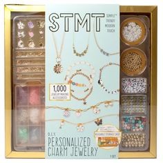 Calling all trendsetters! It’s time to elevate your accessory collection with the STMT D.I.Y. Personalized Charm Jewelry Kit! With 1000 pieces, including premium metal charms, various beads, friendship thread, and high-quality gold chains, this all-in-one kit is your one-stop-shop for creating customized jewelry. From trendy paperclip chain pieces and personalized word wear to classic and beaded friendship bracelets, this kit makes it easy to design professional-grade pieces! Never made jewelry Beaded Friendship Bracelets, Clay Beads Bracelet, Bracelet Making Kit, Tassel Crafts, Jewelry Kit, Alphabet Jewelry, Hand Stamped Metal, Metal Stamped Jewelry, Friendship Bracelets With Beads