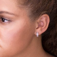 Add a bit of sparkle to your outfit with these dainty mini hoop earrings with half eternity baguette pave cubic zirconia. Color: Gold & Silver Size: 9.20mm (0.36" Inches) Closure: Huggie Material: Cubic Zirconia & Brass with Gold or Silver plating, topped off with clear coating for an extra layer of durability. Pave Setting Cubic Zirconia Huggie Earrings, Fine Jewelry Cubic Zirconia Huggie Earrings With Baguette Diamonds, Cubic Zirconia Pave Setting Huggie Earrings, Baguette Diamond Small Hoop Huggie Earrings, Baguette Cut Cubic Zirconia Huggie Earrings, White Gold Baguette Cut Cubic Zirconia Huggie Earrings, White Gold Huggie Earrings With Baguette-cut Cubic Zirconia, Silver Baguette Cut Hoop Earrings, Channel Set Cubic Zirconia Diamond Earrings