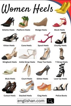 Readers Theatre, Shoes Hack, Types Of Heels, Girly Shoes, Learn English Words, Gym Shoes, Fashion Mistakes, Style Mistakes