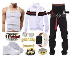 "Devaughn Sixkiller 2" by k4200mazikapo on Polyvore featuring Rocawear, Givenchy, Gucci, men's fashion and menswear #MensFashionSwag Outfits For Black Men, Guys Fashion Swag, Mens Fashion Swag, Mens Fashion Casual Spring, Nike Outfit, Hype Clothing, Teen Swag Outfits, Black Men Street Fashion