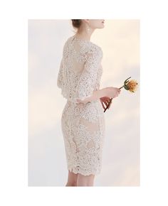 Shop low price elegant lace half sleeve sheath round neck short formal dress online. Custom-made any size or color. Pro since 2009. Spanish Queen, Short Formal Dress, Lace Dress With Sleeves, Formal Dresses Short, Half Sleeve, Formal Dress, Half Sleeves, White Formal Dress, Low Price