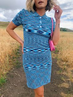 Meet the newest piece that has our closets absolutely freaking shook. The On The Verge Dress-- a blue multi knit mini dress that is just so rad. Different than anything we already have in our closets, this micro-knit midi holds major cool girl powers. We stan a casual dress moment, just add chucks or doc sandals for a fit that will instantly make you feel like the most chic girl in the room. It's not a want, but an absolute need. Why we love it: Made from super ﻿Micro-knit that holds everything Blue Fitted Knit Mini Dress, Casual Multicolor Knit Mini Dress, Trendy Knee-length Knit Dress, Retro Blue Mini Dress, Trendy Knit Mini Dress, Blue Stretch Knit Dress, Casual Blue Knit Dress, Blue Knee-length Knit Dress, Casual Blue Floral Mini Dress