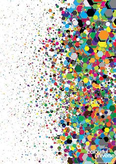 an abstract background with many different colored dots