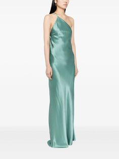 Michelle Mason one-shoulder Bias Gown - Farfetch One-shoulder Silk Bias Cut Gown, Formal One-shoulder Bias Cut Maxi Dress, One-shoulder Bias-cut Evening Gown, Bp Dress, Luxury One-shoulder Bias Cut Maxi Dress, Luxury One-shoulder Bias-cut Maxi Dress, Seafoam Green Color, Gown Green, Modern Mermaid