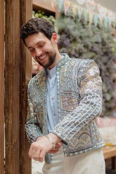 Unique Mens Wedding Suits, Men's Wedding Outfit, Metal Embellishments