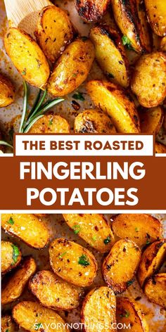 the best roasted fingerling potatoes with herbs and seasoning on top is an easy side dish