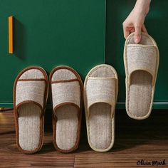 Olivia Mark - Everyday Slippers: Household Slippers, Summer Slippers, Wooden Summer Slippers Linen Slippers, Khaki Tops, Lady L, Slippers Summer, Shoe Sole, Men Spring, Summer Slippers, Slippers Women, Eva Sole