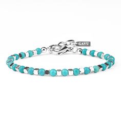 PRICES MAY VARY. Details: This stone bracelet beaded with 4mm Synthetic Turquoise stone and 3*3mm square stainless steel bead Mens Beaded Bracelet: Length in 7"(18cm) with 1.2"(3cm) extender, for wrist size of 6.5-7.5"(16.5-19cm) Genuine stones set in stainless steel wires with adjustable loster clasp, anti-rust and waterproof; Each stone of this mens beaded bracelets comes from nature and made by caring hands, special and cute Stone Properties: Turquoise is said to help you to communicate with Men Stone Bracelet, Blue Crystal Bracelet, Blue Stone Bracelet, Stile Casual Chic, Braided Bracelet Diy, Stone Properties, Turquoise Crystal, Arm Party, Stone Healing