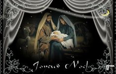 a christmas card with the image of mary and jesus holding a baby jesus in their arms