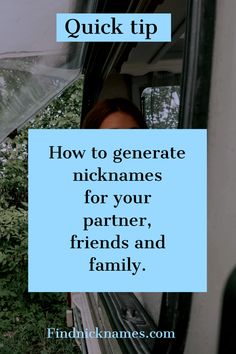 How to generate nicknames for your partner Nicknames For Partner, Nicknames For Best Friends, Nickname Generator, Cool Boy Names, Contact Names