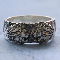 Head Ring, Greek Sculpture, Silver Wedding Bands, Lion Head, Mens Silver Rings, Silver Wedding, Silver Man, Sterling Silver Jewelry, Ring