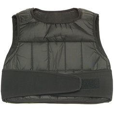 the back of a black vest on a white background