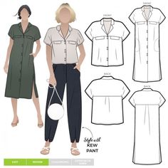 an image of women's shirt and pants sewing pattern