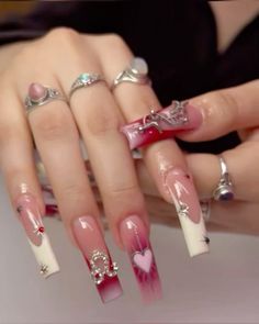 Nails For Prom, Bday Nails, Pretty Gel Nails, Long Acrylic Nails Coffin, Acrylic Nails Coffin Pink, Pearl Nails, Soft Nails, Coffin Nails Long