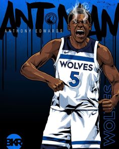 an illustration of a basketball player with his hands on his hips and mouth wide open