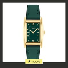 in stock Green Rectangular Watches For Formal Occasions, Formal Green Watch With Leather Strap, Green Watch With Leather Strap For Formal Occasions, Luxury Green Watch With Leather Strap, Green Leather Strap Watch For Formal Occasions, Formal Green Watch Accessories With Rectangular Dial, Timeless Green Watches For Business, Timeless Green Business Watch, Timeless Green Watch For Business