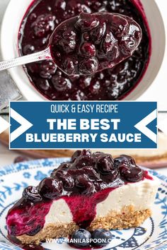 Blueberry Sauce Blueberry Sauce Recipe, Homemade Cherry Pies, Diy Mixes, Blueberry Topping, Cheesecake Toppings, Berry Sauce, Blueberry Sauce, Blueberry Desserts, Yogurt And Granola