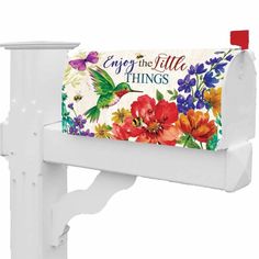 Wildflowers & Hummingbird Mailbox Cover Steel Mailbox, Magnetic Mailbox Covers, Metal Mailbox, Mailbox Covers, Mailbox Cover, Outdoor Display, Magnetic Strip, The Mailbox, Custom Decor