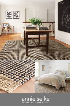 a collage of photos with furniture and decor