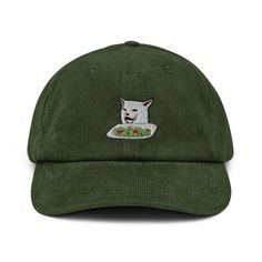 Woman yelling at a cat Meme Hat, Smudge Cat Embroidered Corduroy hat, Salad White Cat Meme Gifts, Meme Cap, Beverly Hills Unisex Funny Gifts, cat meme, beverly hills Customer Care Top Quality Items made in the U.S, EUROPE, and AUSTRALIA  Production time 2-5 business days. Shipping time 2-7 business days. Items are shipped Internationally with tracking numbers. Each purchase is made to order, therefore no returns, or exchanges are possible, but If you have any questions, please contact me.  We ar Embroidered Corduroy, Corduroy Hat, Hat Handmade, Dad Cap, Embroidered Caps, Corduroy Fabric, Rigatoni, Plush Fabric, Dad Caps