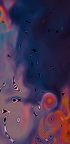 an abstract background with lines and swirls in blue, pink, orange and yellow