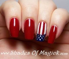 Independence Day Nails White And Blue Nail, American Flag Nails, 4th Nails, Patriotic Nails Design, 4th Of July Nail, Flag Nails, Red Tips, Patriotic Nails, American Nails