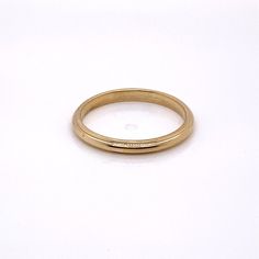 Vintage 1940's 14k yellow gold plain ridge band with Jabel trademark. The band is a size 7. The width of the band is 2.3mm. The height of the ring off the finger is 1.5mm. Classic Hallmarked Round Bands, Classic Round Hallmarked Bands, Formal Heirloom Stackable Rings With Thick Band, Classic Hallmarked Bands, Classic 14k Stamped Bands, Timeless 14k Gold Rings With Decorative Band, Classic Stackable Engraved Ring, Classic Engraved Ring With Smooth Bezel For Formal Occasions, Classic 14k Gold Hallmarked Bands