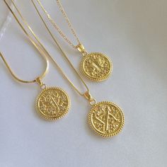 Zodiac coin necklace. Wear it on it's own or layer it. Pendant details: * Material: non tarnish gold filled, CZ* Measurements: 1'H 0.7'W Chain length: 18' + 2' extenderChain: non tarnish gold filledComes in our gift ready packaging: vegan leather pouch for safe jewelry storing and branded box ZODIAC DATES:Aries: March 21-April 19Taurus: April 20-May 20Gemini: May 21-June 20Cancer: June 21-July 22Leo: July 23-August 22Virgo: August 23-September 22Libra: September 23-October 22Scorpio: October 23- Gold Zodiac Sign Coin Necklace, Gold Coin Necklace With Zodiac Sign, Gemini Necklace, Libra September, Taurus April, Astrology Jewelry, Zodiac Dates, 21 June, 23 September