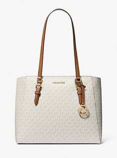 The Charlotte tote bag features a zippered closure that opens to reveal a roomy interior and removable crossbody pouch inside. Finished in our Signature Logo-print canvas, it adds polished style to a myriad of ensembles. Logo Tote Bag, Polished Style, Michael Kors Crossbody Bag, Michael Kors Outlet, Michael Kors Crossbody, Bags Logo, Michael Kors Collection, Womens Crossbody Bag, Print Tote