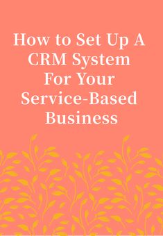 the cover of how to set up a crm system for your service - based business