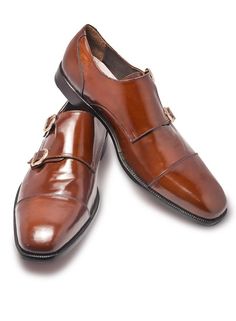 Elegant Cognac Monk Strap Business Shoes, Elegant Cognac Monk Strap Shoes For Business, Elegant Cognac Monk Strap Shoes For Formal Occasions, Brown Monk Strap Shoes With Tang Buckle, Timeless Brown Monk Strap Slip-on Shoes, Timeless Brown Slip-on Monk Strap Shoes, Gold Leather Dress Shoes For Business, Brown Cap Toe Monk Strap Shoes For Business, Elegant Brown Monk Strap Shoes With Leather Sole