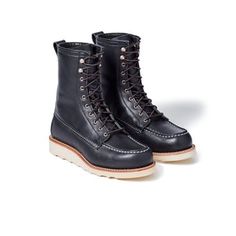 Women's Red Wing 8" 3424 Moc Boots | Filson Red Wing, Black Side, Clothes Horse, Red Wings, Dr. Martens Boots, Side View