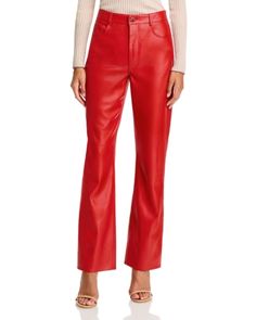 Lamarque Scottie Faux Leather Pants Red Leather Pants, Leather Pants Women, Faux Leather Pants, Bottoms Pants, Red Leather, Leather Pants, Womens Bottoms, Top Brands, Straight Leg