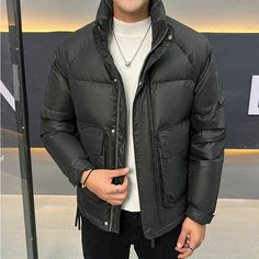 Color: Black, size: XL Mens Casual Jeans, Basic Jackets, White Duck, Outwear Jackets, White Ducks, Cargo Pants Men, Blazers For Men, Duck Down, Men's Coats And Jackets