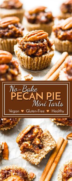 no bake pecan pie mini tarts on a baking sheet