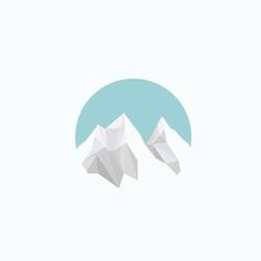 the mountains are depicted in this minimalist style logo designed by person, who is based on polygonal paper