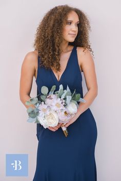 The Taylor bridesmaid bouquet is made up of large antique beige peonies and ivory roses, lavender scabiosa, brunia spray, eucalyptus, and lambs ear. Premium silk florals. Bridesmaid Bouquets