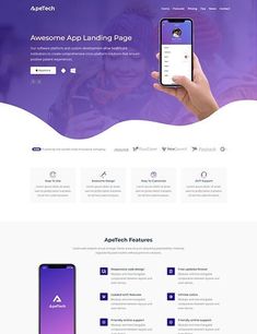 Site Design Ideas Mobile App Landing Page, Layout Site, Mobile Landing Page, Wordpress Landing Page, Landing Page Inspiration, Web Design Mobile, App Landing Page, Web Ui Design