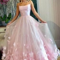 Home · SheRose · Online Store Powered by Storenvy Dinner Dresses, Prom Dresses Elegant, Dress With Flowers, Spaghetti Strap Prom Dress, Pink Prom, Cute Prom Dresses, Pretty Prom Dresses, A Line Prom Dresses, Pink Prom Dresses