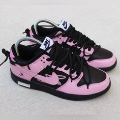 These Dunk Lows Run Small. Fits More Like A 7-7.5 Sneakers Were Worn Once For About 5 Minutes. No Signs Of Wear. Nike Dunk Lows, Pink And Black Nikes, Dunk Lows, Pink Nike Shoes, Cute Funny Pics, Black Nike Shoes, Girly Accessories, Pink Nikes, Shooting Star