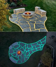 DIY Concrete Smokeless Fire Pit With Light-up Patio Stone Hot Tub, Heated Dog House, Hot Tub And Sauna, Patio Bed, Smokeless Fire Pit, Unique Patios, Solar Powered Cars, Treehouse Hotel, Fire Pit Designs