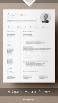 a professional resume template with an elegant design