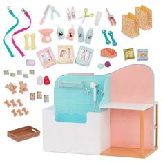 a doll house with furniture and accessories