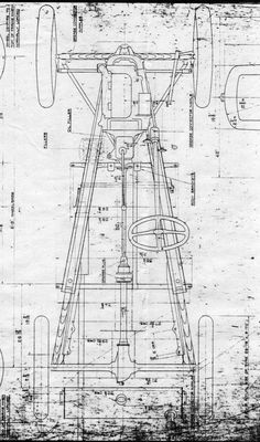 an old drawing of a plan for a plane that is in the process of being built