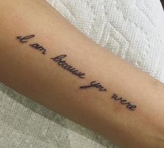 the tattoo is on someone's arm that says, i am not happy to be there