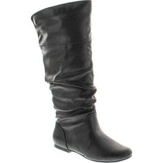 Qupid Women's Neo144 Leatherette Basic Slouchy Knee High Flat Boot Size: 6 B(M) US.  Color: Black.  Gender: female.  Age Group: adult. Women Casual Flats, Dance Boots, Knee High Boots Flat, Winter Shoes For Women, Slouched Boots, Womens Knee High Boots, Duck Boots, Casual Flats, Flat Boots