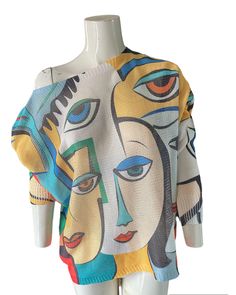 New Women's Multicolour Printed Jumper 8-14 size Baggy Sweatshirt(MADE IN ITALY) *PERFRCT  FITTING  AND COMFORTABLE. *PERFECT FOR ANY WEATHER . *ONE SIZE FIT ALL (10-16) *MADE OF VISCOSE ,POLYSTER , ACRYLIC. *VERY SOFT AND OUTSTANDING QUALITY. *MACHINE WASHABLE. Baggy Sweatshirt, Eye Print, Women Pullover, New Woman, Made In, One Size Fits All, Sweater Outfits, Halloween Shopping, Pullover Sweaters